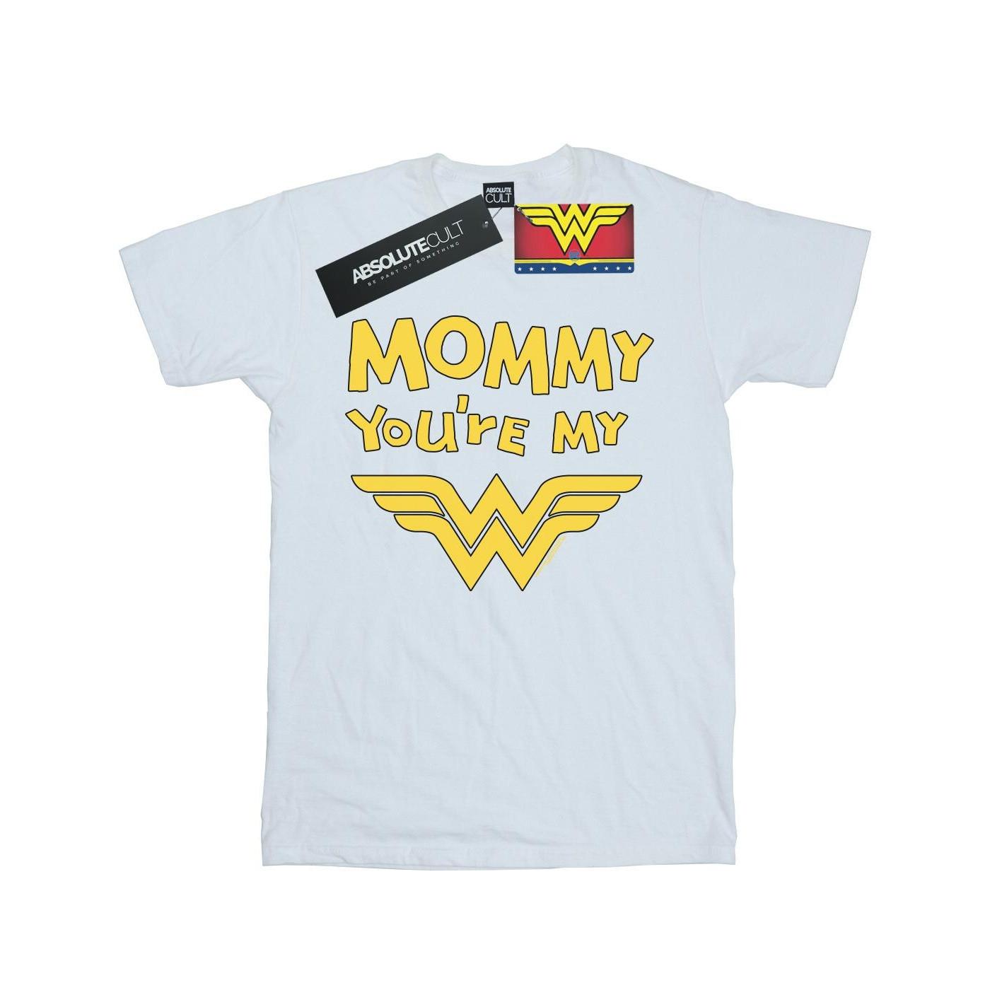 Wonder Woman Mummy You're My Hero Tshirt Jungen Weiss 104 von DC COMICS