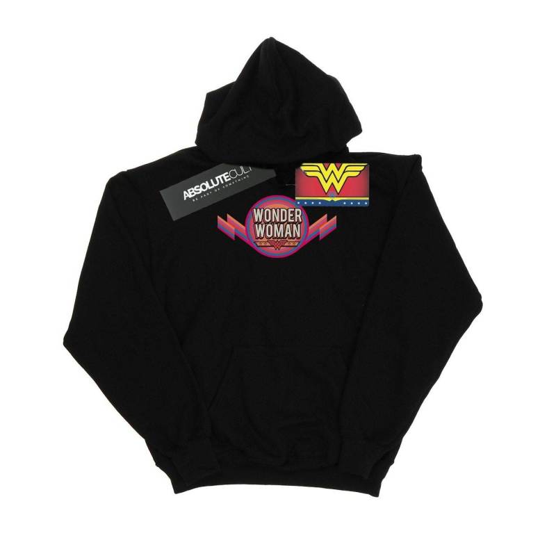 Wonder Woman Rainbow Logo Kapuzenpullover Mädchen Schwarz 116 von DC COMICS