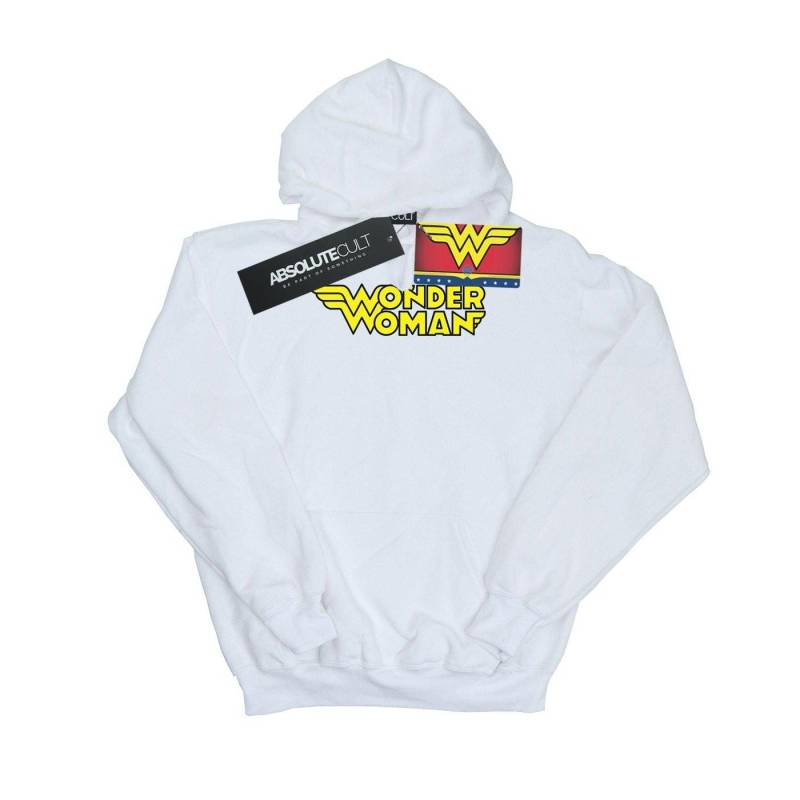 Wonder Woman Winged Logo Kapuzenpullover Herren Weiss M von DC COMICS