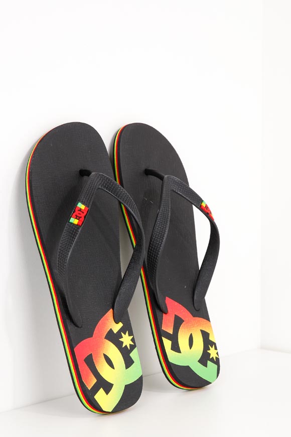 DC Flip Flops | Schwarz + Rasta | Herren  | EU40.5 von DC