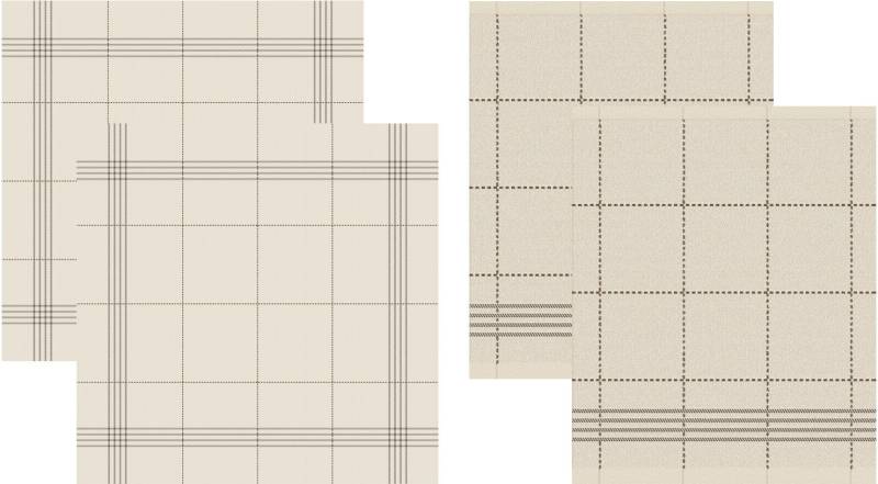 DDDDD Geschirrtuch »Morvan«, (Set, 4 tlg., Combi-Set: bestehend aus 2x Küchentuch + 2x Geschirrtuch) von DDDDD