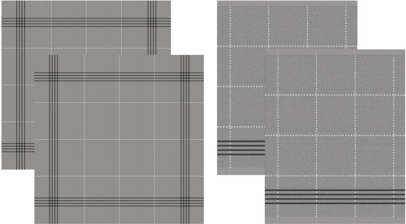 DDDDD Geschirrtuch »Morvan«, (Set, 4 tlg., Combi-Set: bestehend aus 2x Küchentuch + 2x Geschirrtuch) von DDDDD