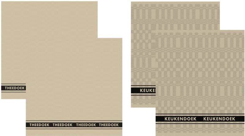 DDDDD Geschirrtuch »Pelle, aus reiner Baumwolle«, (Set, 4 tlg., Combi-Set: bestehend aus 2x Küchentuch + 2x Geschirrtuch), Masse ca. 50x55 cm / 60x65 cm von DDDDD