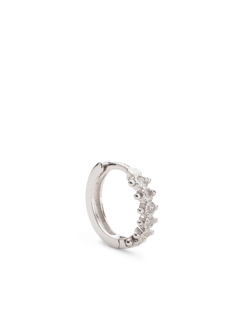 DE JAEGHER 18kt white gold Mrs. Darling diamond huggie hoop earring - Silver von DE JAEGHER