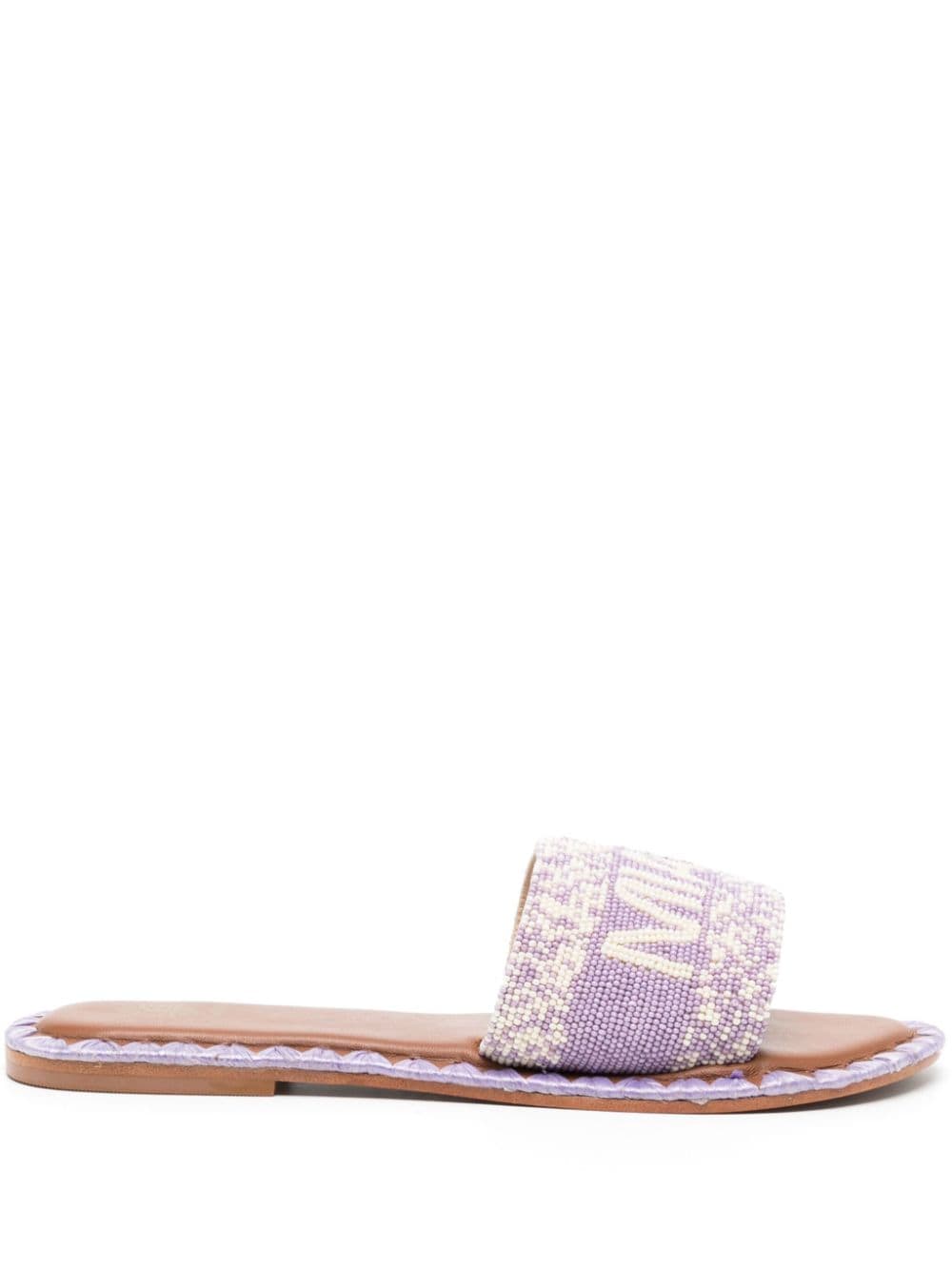 DE SIENA SHOES Miami beaded leather sandals - Purple von DE SIENA SHOES