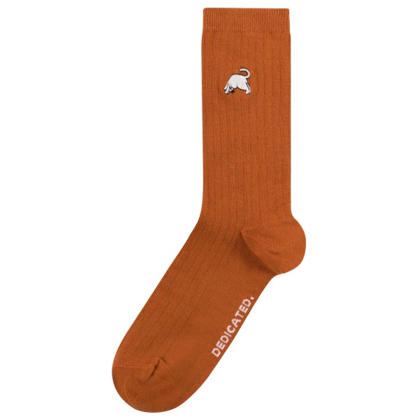 DEDICATED - Rib Socks Knivsta Dog Pose - Multifunktionssocken Gr 36-40;41-45 braun von DEDICATED