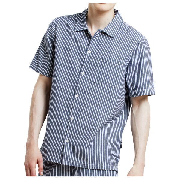 DEDICATED - Shirt Brantevik Work Stripe - Hemd Gr L;M;S;XL;XXL beige;grau von DEDICATED