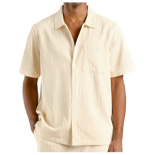 DEDICATED - Shirt Brantevik Work Stripe - Hemd Gr L beige von DEDICATED