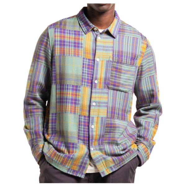 DEDICATED - Shirt Rute Flannel Patchwork - Hemd Gr L grau von DEDICATED