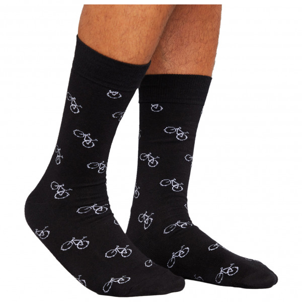 DEDICATED - Socks Sigtuna Bike Pattern - Multifunktionssocken Gr 36-40 schwarz von DEDICATED