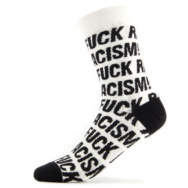 DEDICATED - Socks Sigtuna Fuck Racism Pattern - Multifunktionssocken Gr 36-40 weiß von DEDICATED