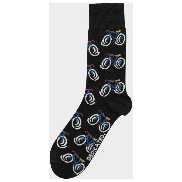 DEDICATED - Socks Sigtuna Happy Bike AOP - Multifunktionssocken Gr 36-40 weiß von DEDICATED