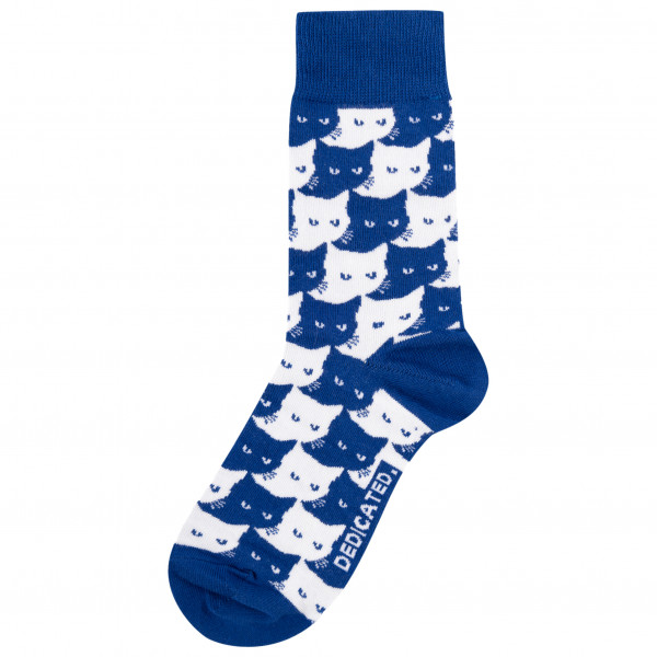 DEDICATED - Socks Sigtuna Pepita Cats - Multifunktionssocken Gr 41-45 rot von DEDICATED