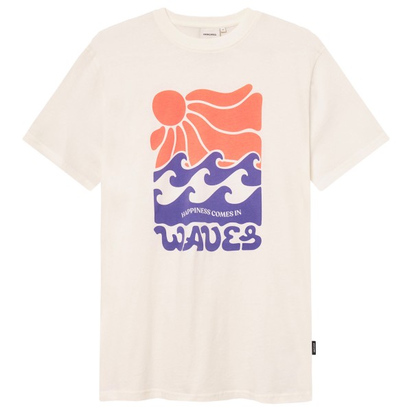 DEDICATED - T-Shirt Stockholm Happy Waves - T-Shirt Gr L;M;S;XL;XXL weiß von DEDICATED