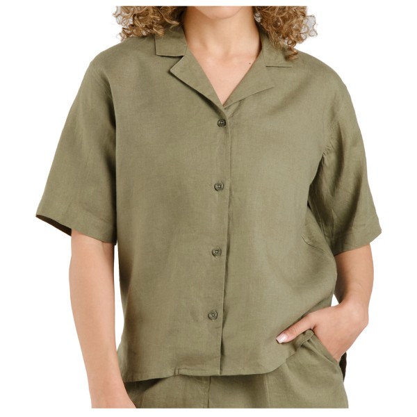 DEDICATED - Women's Shirt Torup Linen - Bluse Gr L;M;S;XL;XS beige;oliv von DEDICATED