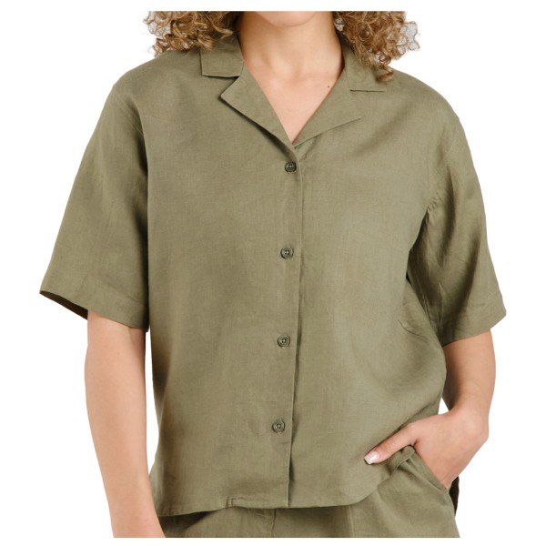 DEDICATED - Women's Shirt Torup Linen - Bluse Gr L oliv von DEDICATED