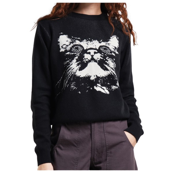 DEDICATED - Women's Sweater Arendal Pepita Cats - Pullover Gr M;S;XL;XS braun;schwarz von DEDICATED