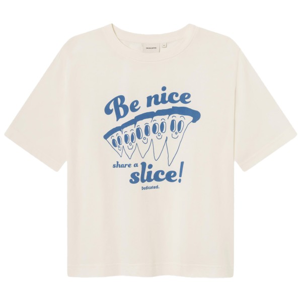 DEDICATED - Women's T-Shirt Vadstena Share A Slice - T-Shirt Gr L weiß von DEDICATED