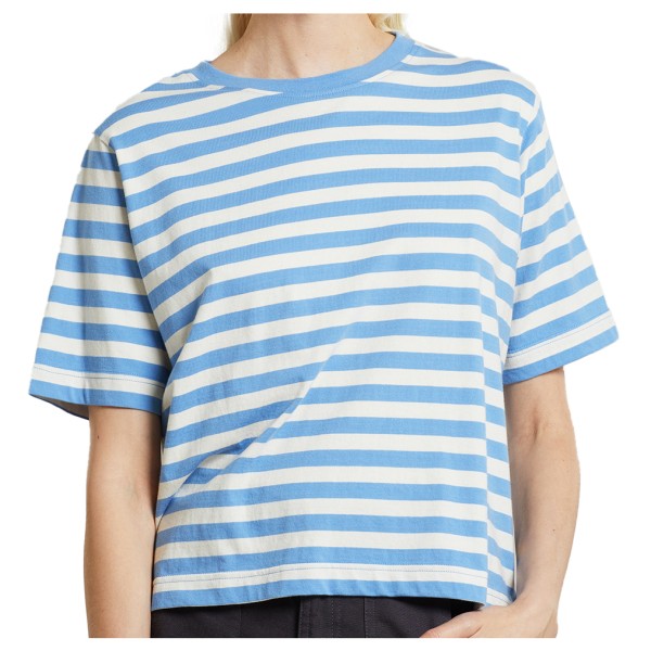 DEDICATED - Women's T-Shirt Vadstena Stripes - T-Shirt Gr L blau von DEDICATED