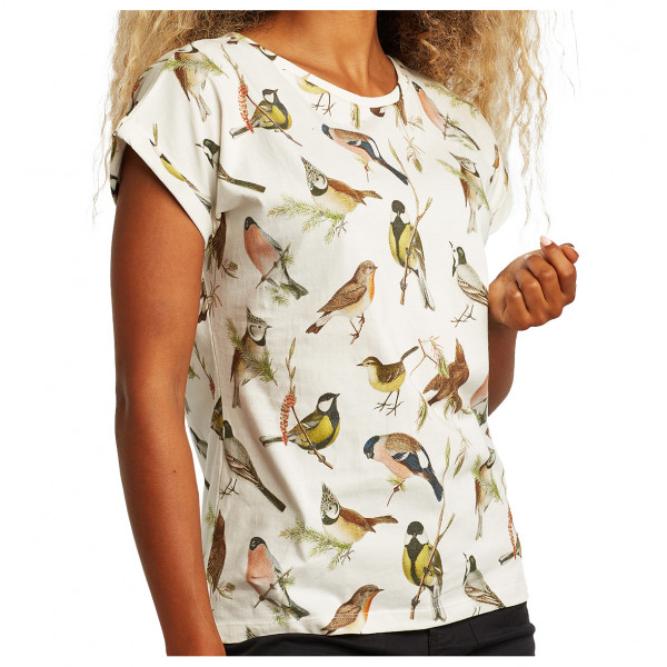 DEDICATED - Women's T-Shirt Visby Autumn Birds - T-Shirt Gr M beige von DEDICATED