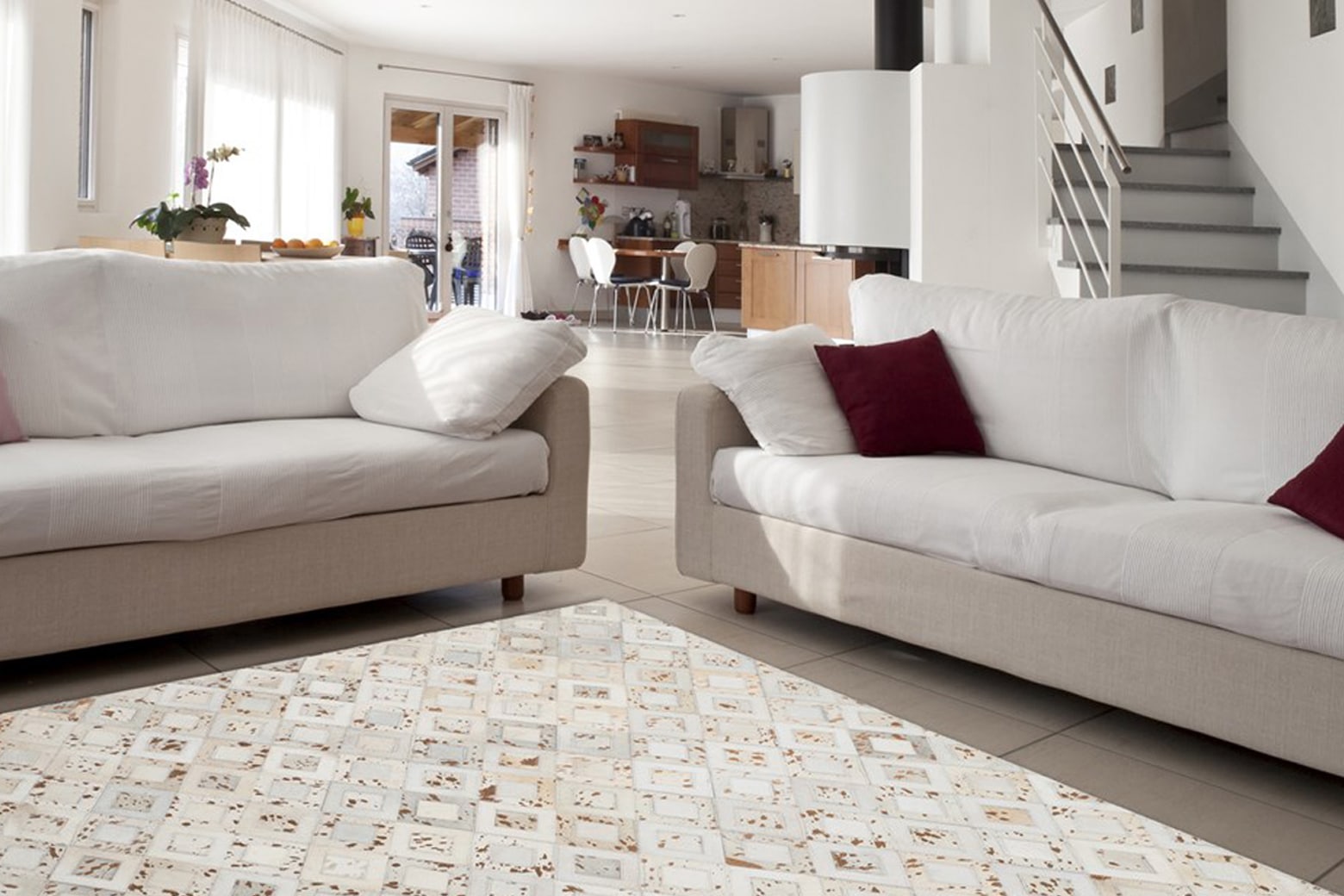 Home affaire Lederteppich »Arno«, rechteckig, 8 mm Höhe, jeder Teppich-ein Unikat, Wohnzimmer Home affaire Lederteppich »Arno«, rechteckig, 8 mm Höhe, jeder Teppich-ein Unikat, Wohnzimmer von home affaire