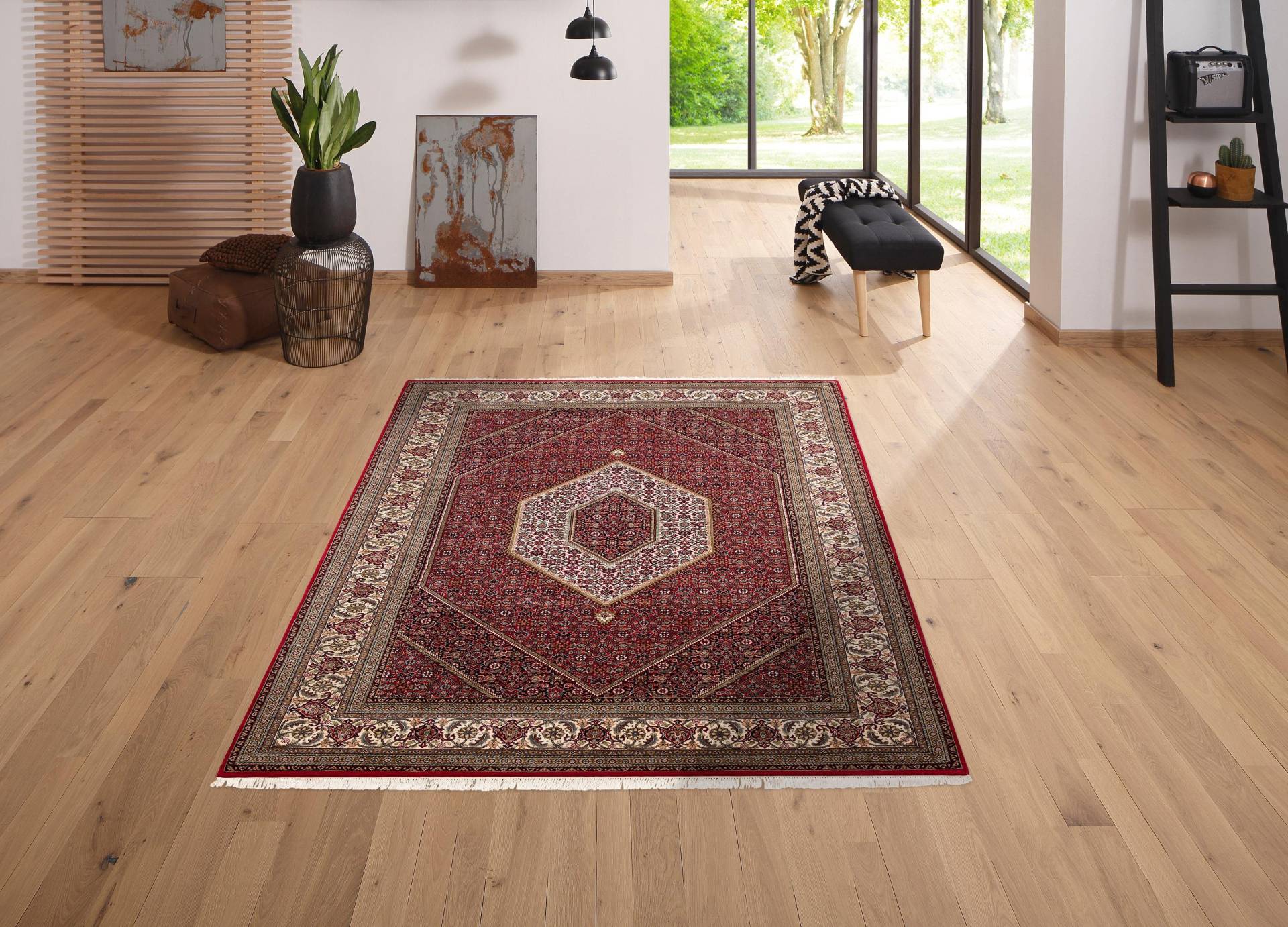 Home affaire Orientteppich »Chandra«, rechteckig, 12 mm Höhe, handgeknüpft, 80% Schurwolle, 20% Seide, mit Fransen Home affaire Orientteppich »Chandra«, rechteckig, 12 mm Höhe, handgeknüpft, 80% Schurwolle, 20% Seide, mit Fransen von home affaire