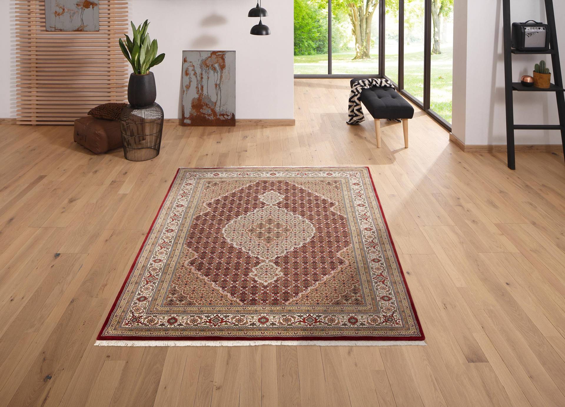 Home affaire Orientteppich »Irrfan«, rechteckig, 12 mm Höhe, handgeknüpft, Material: 80% Wolle, 20% Seide, mit Fransen Home affaire Orientteppich »Irrfan«, rechteckig, 12 mm Höhe, handgeknüpft, Material: 80% Wolle, 20% Seide, mit Fransen von home affaire