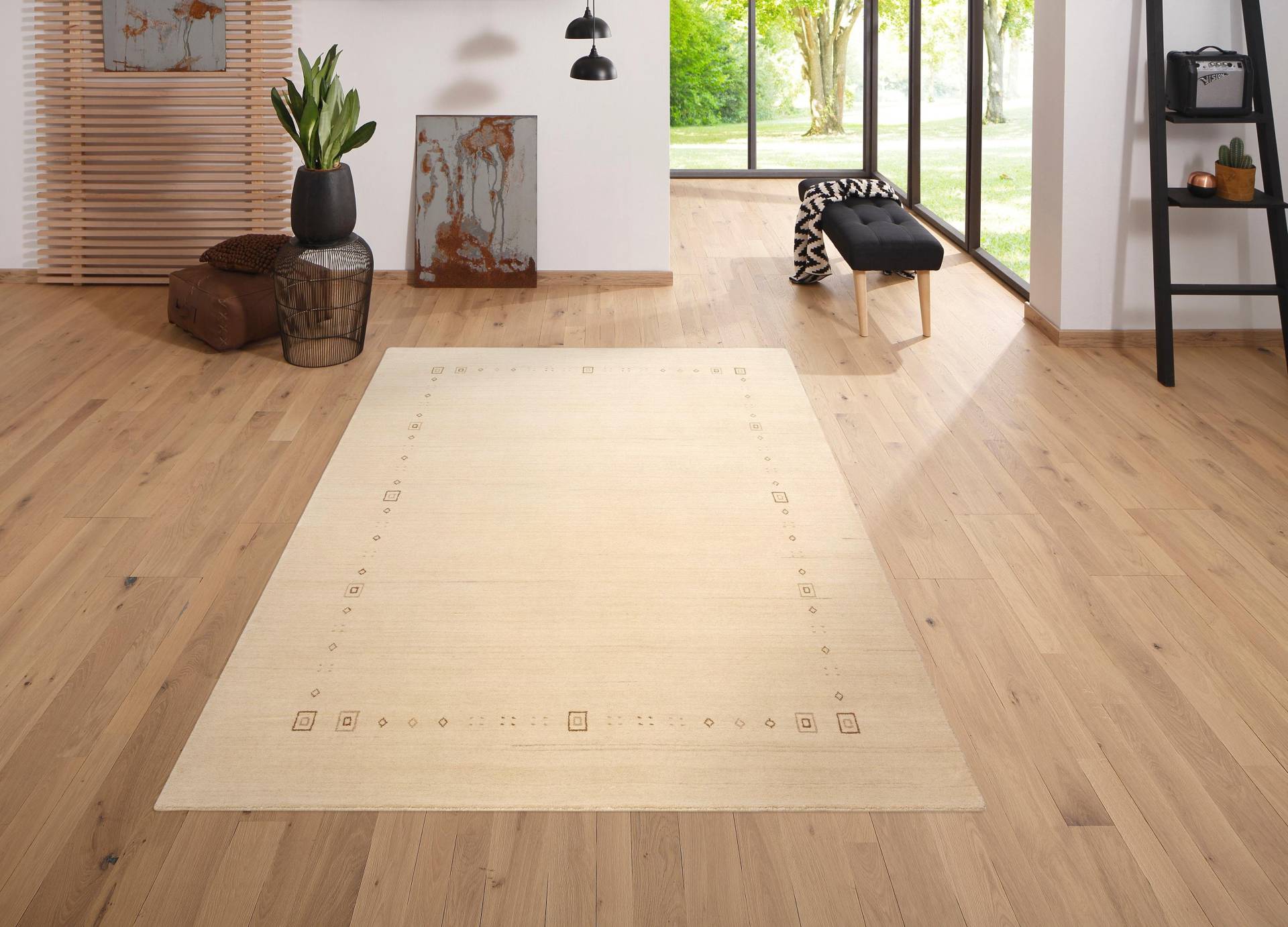 Home affaire Wollteppich »Felia«, rechteckig, 12 mm Höhe, reine Wolle, handgewebt, mit Bordüre Home affaire Wollteppich »Felia«, rechteckig, 12 mm Höhe, reine Wolle, handgewebt, mit Bordüre von home affaire