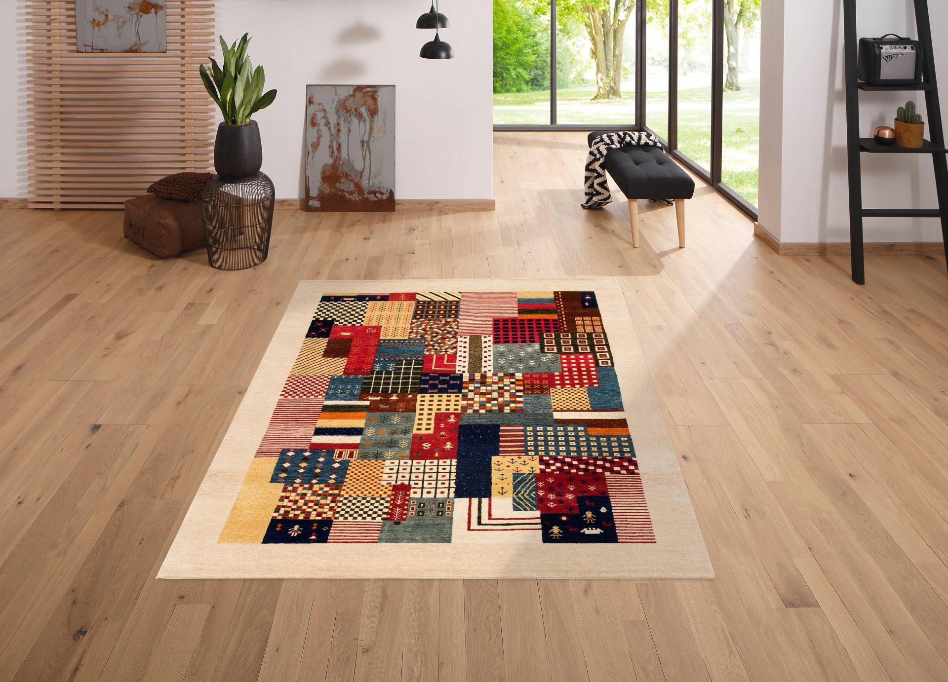 Home affaire Wollteppich »Felia«, rechteckig, 12 mm Höhe, reine Wolle, handgewebt, mit Bordüre Home affaire Wollteppich »Felia«, rechteckig, 12 mm Höhe, reine Wolle, handgewebt, mit Bordüre von home affaire