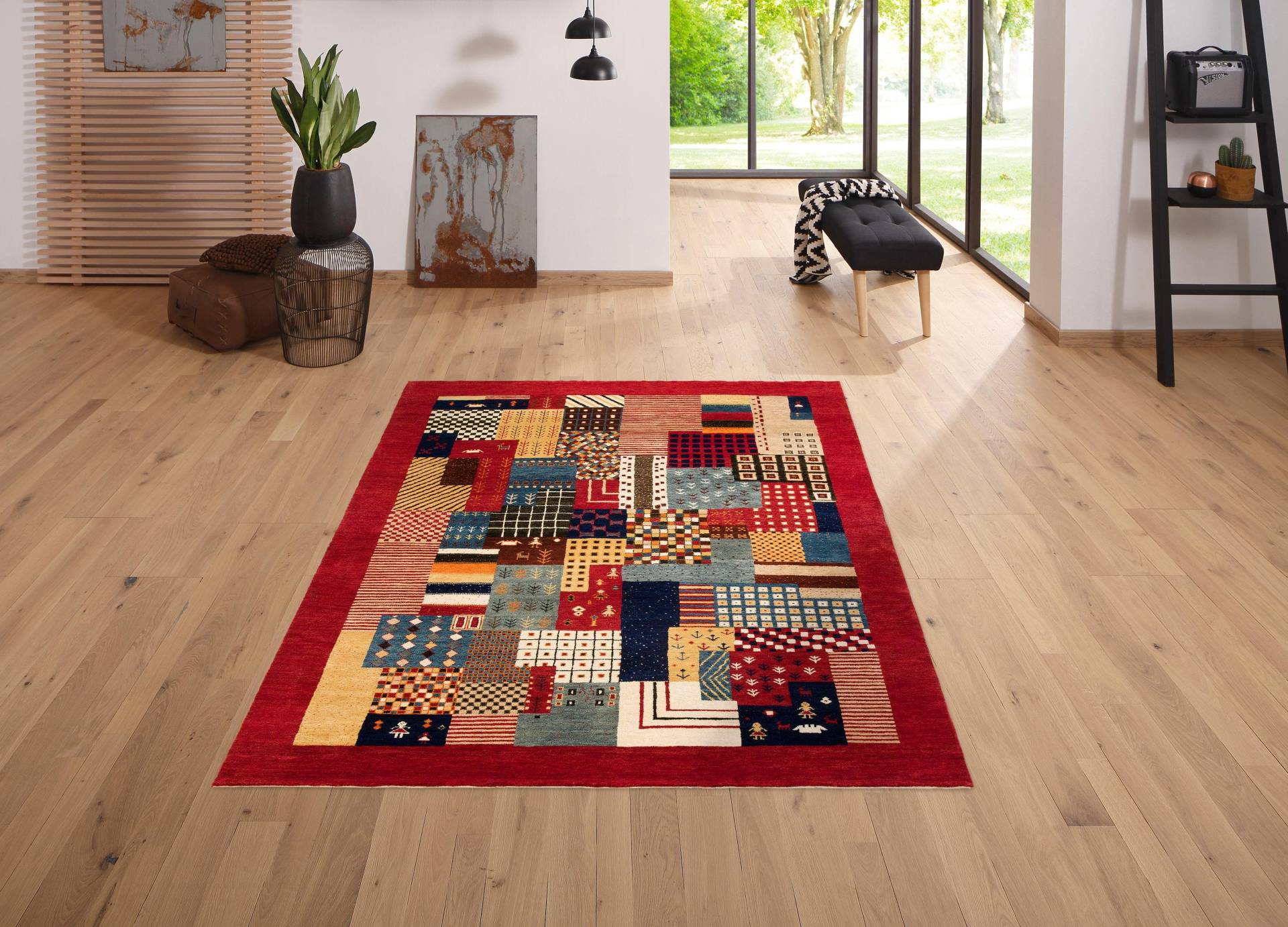 Home affaire Wollteppich »Felia«, rechteckig, 12 mm Höhe, reine Wolle, handgewebt, mit Bordüre Home affaire Wollteppich »Felia«, rechteckig, 12 mm Höhe, reine Wolle, handgewebt, mit Bordüre von home affaire