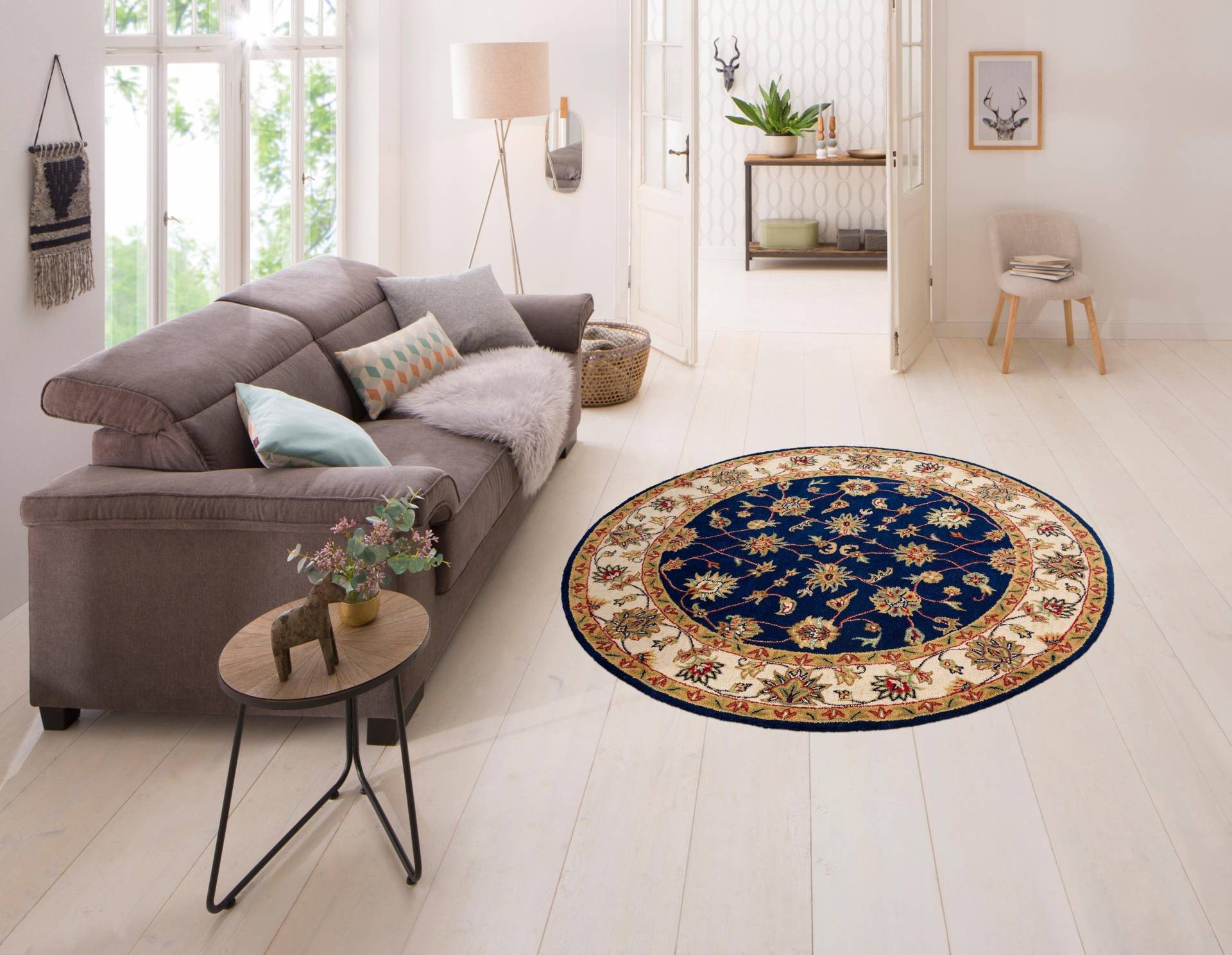 Home affaire Wollteppich »Sahil«, rund, 14 mm Höhe, reine Wolle, Orientteppich, ideal im Wohnzimmer & Schlafzimmer Home affaire Wollteppich »Sahil«, rund, 14 mm Höhe, reine Wolle, Orientteppich, ideal im Wohnzimmer & Schlafzimmer von home affaire