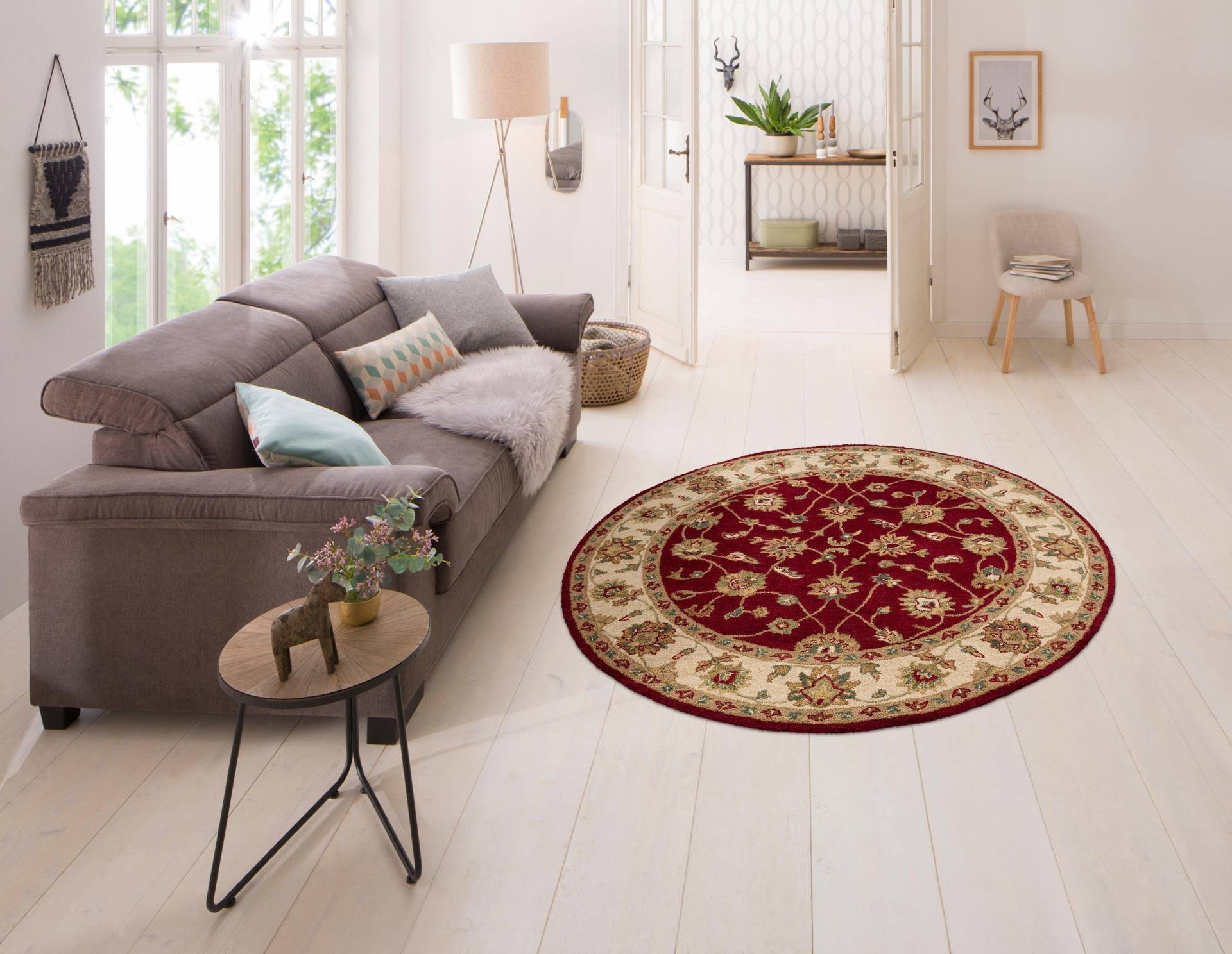 Home affaire Wollteppich »Sahil«, rund, 14 mm Höhe, reine Wolle, Orientteppich, ideal im Wohnzimmer & Schlafzimmer Home affaire Wollteppich »Sahil«, rund, 14 mm Höhe, reine Wolle, Orientteppich, ideal im Wohnzimmer & Schlafzimmer von home affaire