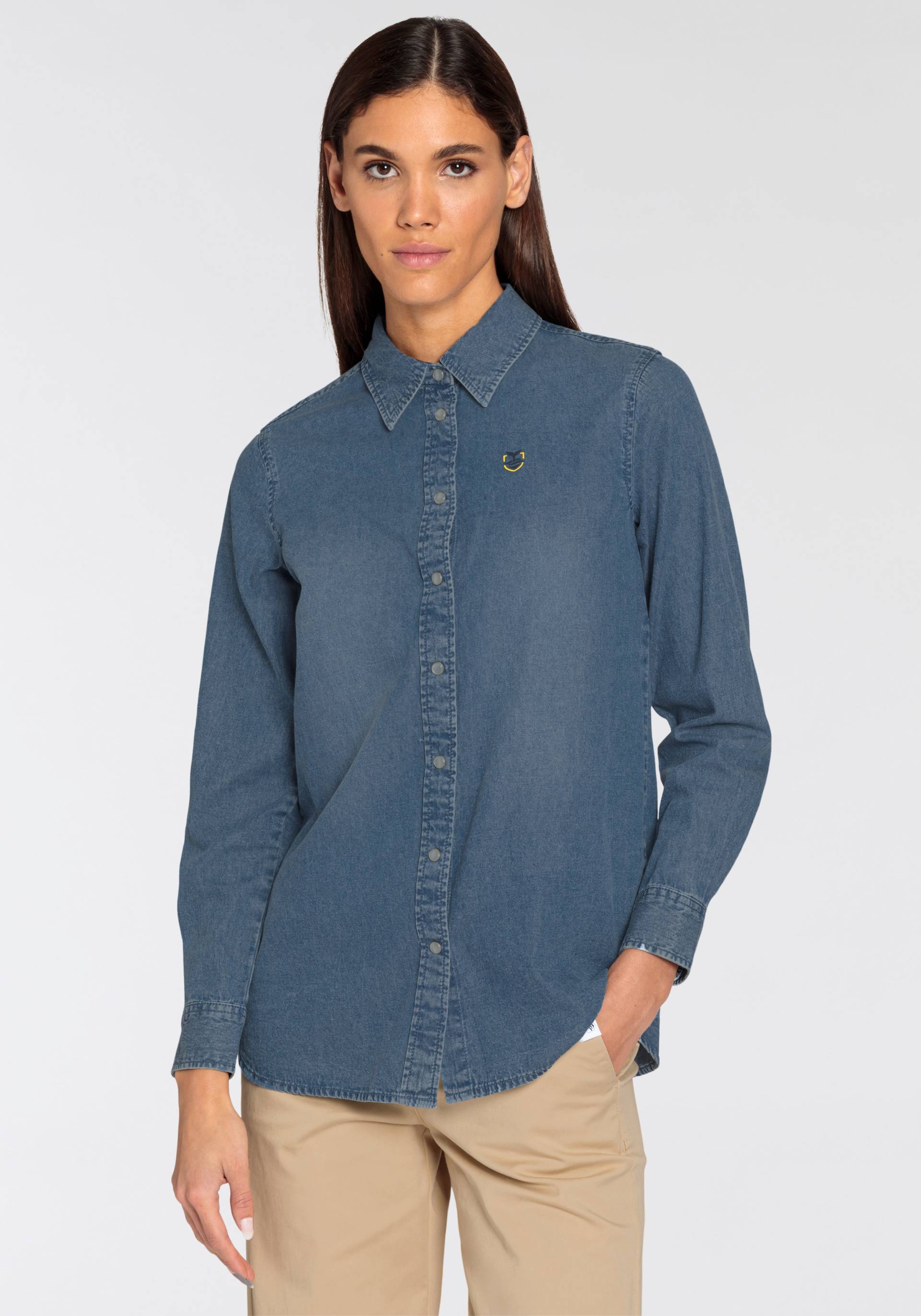 DELMAO Jeansbluse, im klassischen Stil von DELMAO