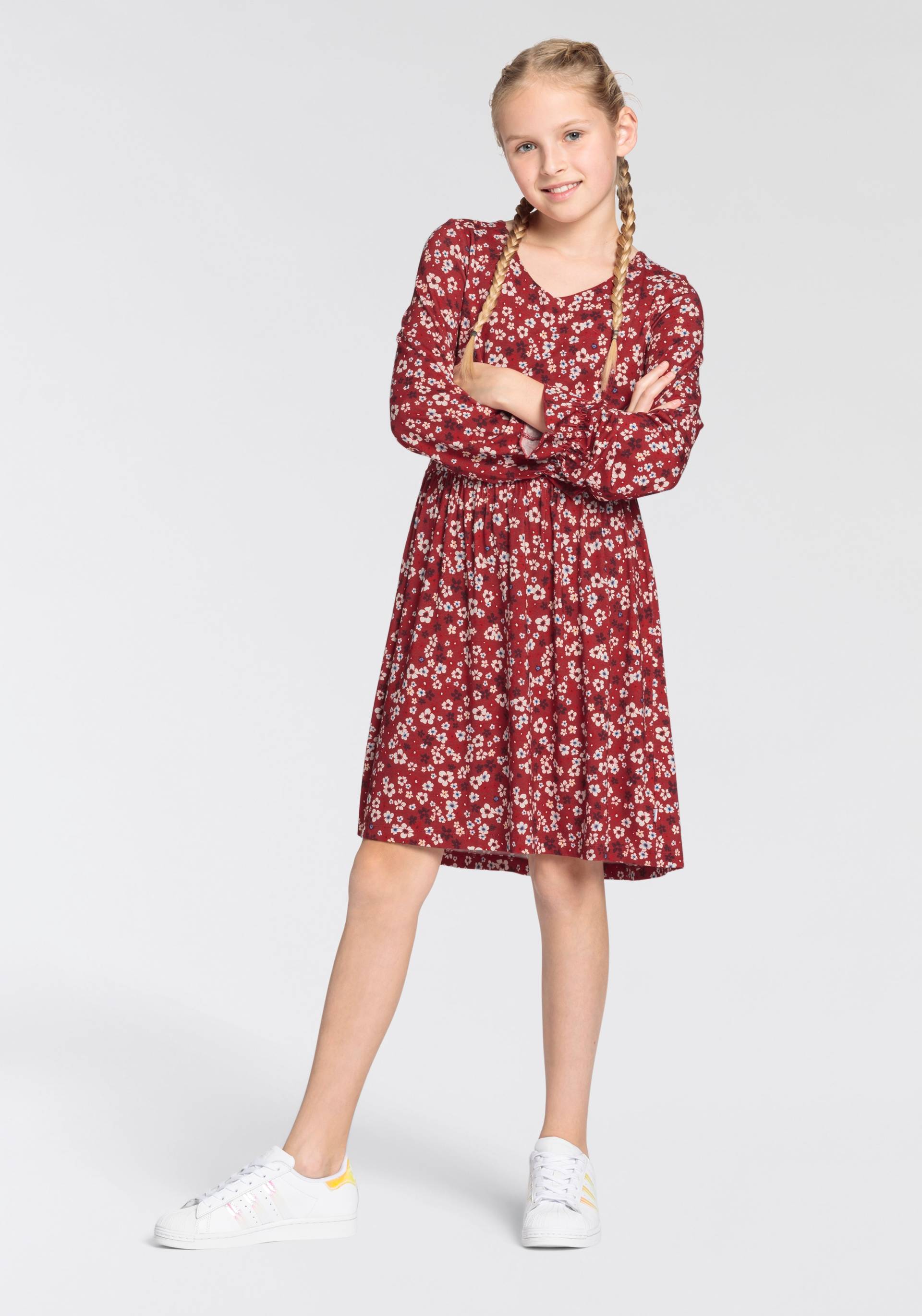 DELMAO Jerseykleid »Viskose-Kleid für Mädchen,«, festliche Anlässe, kniefreie Länge, modisch DELMAO Jerseykleid »Viskose-Kleid für Mädchen,«, festliche Anlässe, kniefreie Länge, modisch von DELMAO