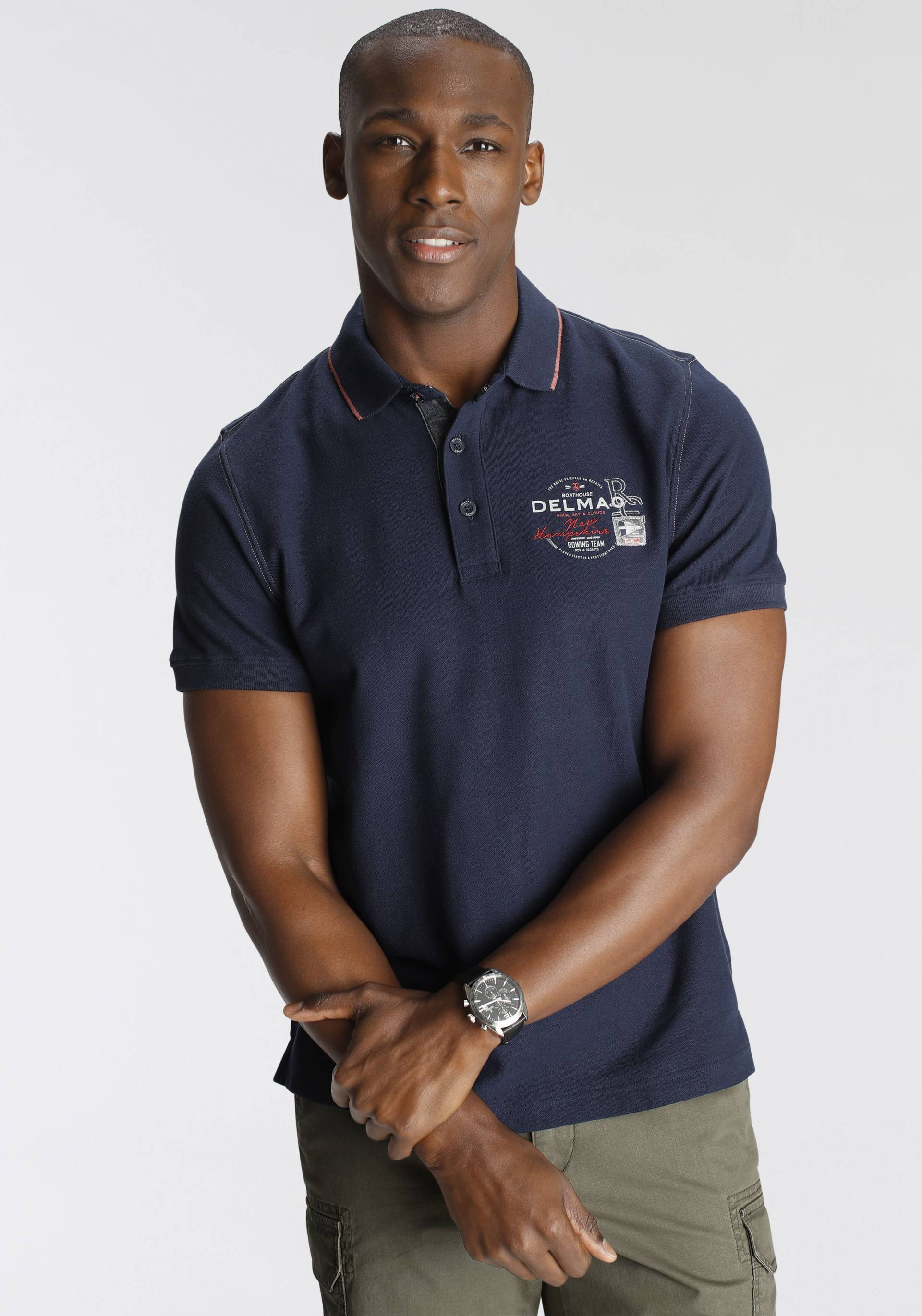 DELMAO Poloshirt, Kurzarm, mit Rippbündchen, Polokragen DELMAO Poloshirt, Kurzarm, mit Rippbündchen, Polokragen von DELMAO