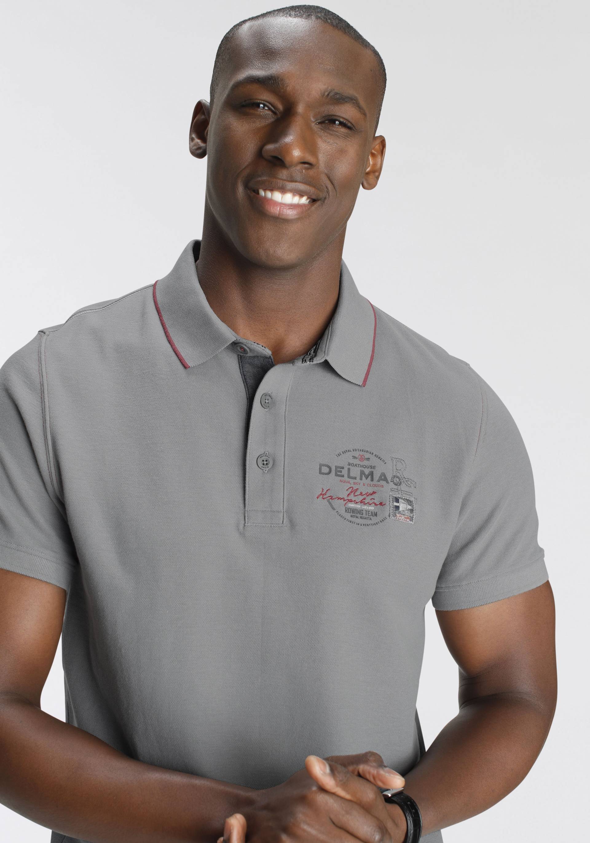 DELMAO Poloshirt, Kurzarm, mit Rippbündchen, Polokragen DELMAO Poloshirt, Kurzarm, mit Rippbündchen, Polokragen von DELMAO