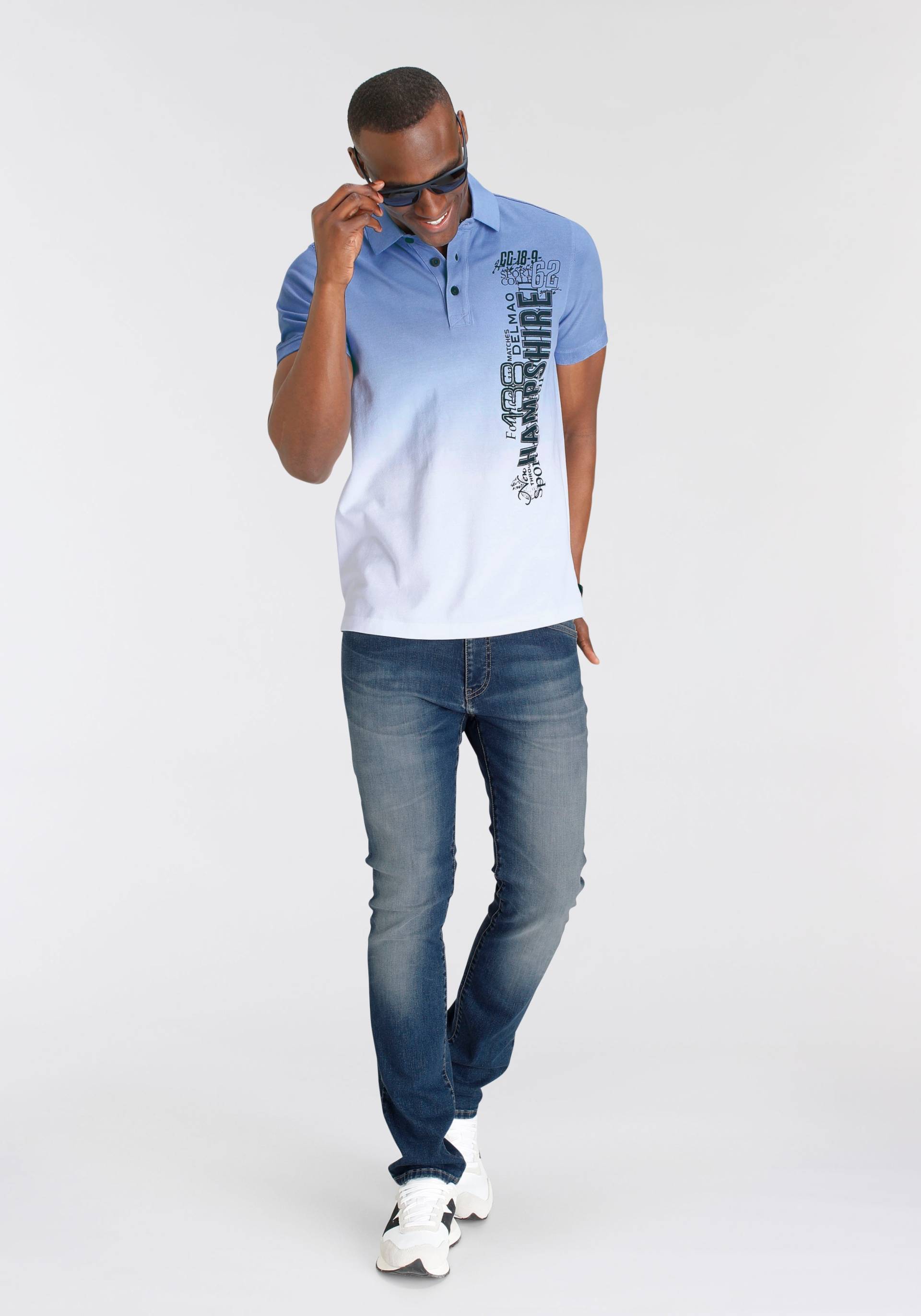 DELMAO Poloshirt, mit Farbverlauf und Print-NEUE MARKE! von DELMAO