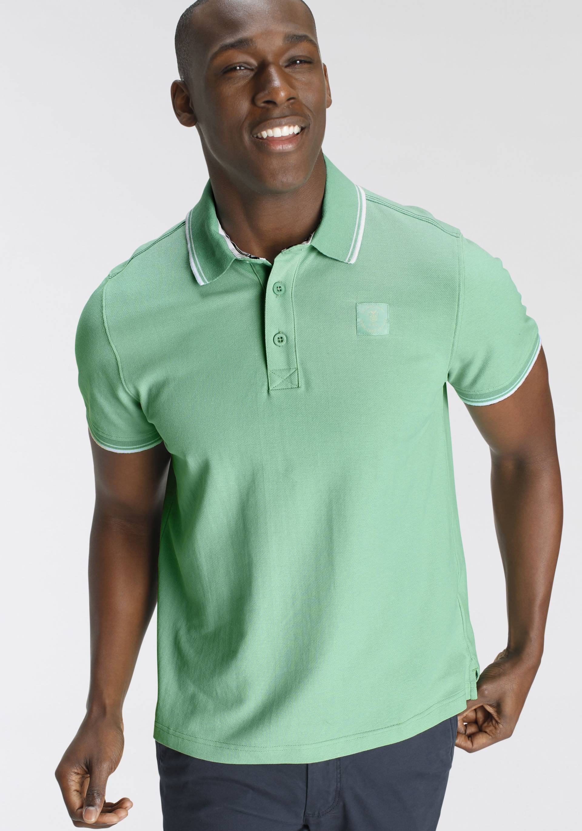 DELMAO Poloshirt, mit modischem Brustlabel - NEUE MARKE! von DELMAO