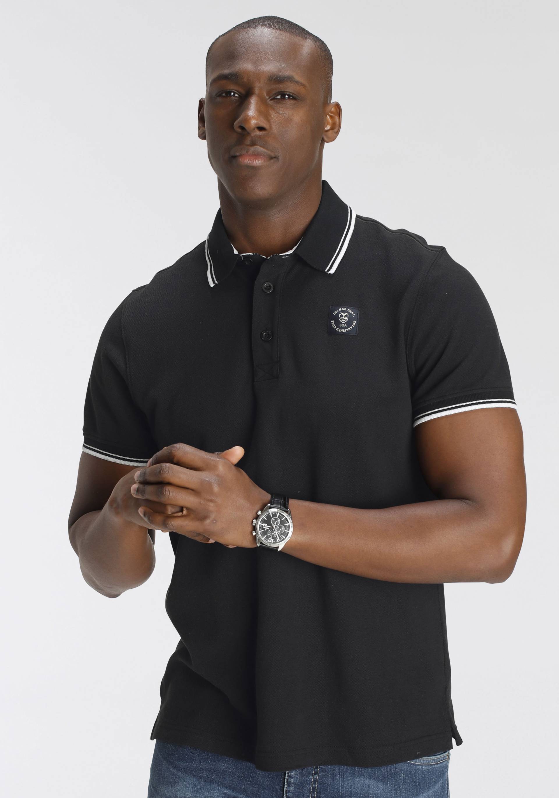 DELMAO Poloshirt, mit modischem Brustlabel - NEUE MARKE! von DELMAO