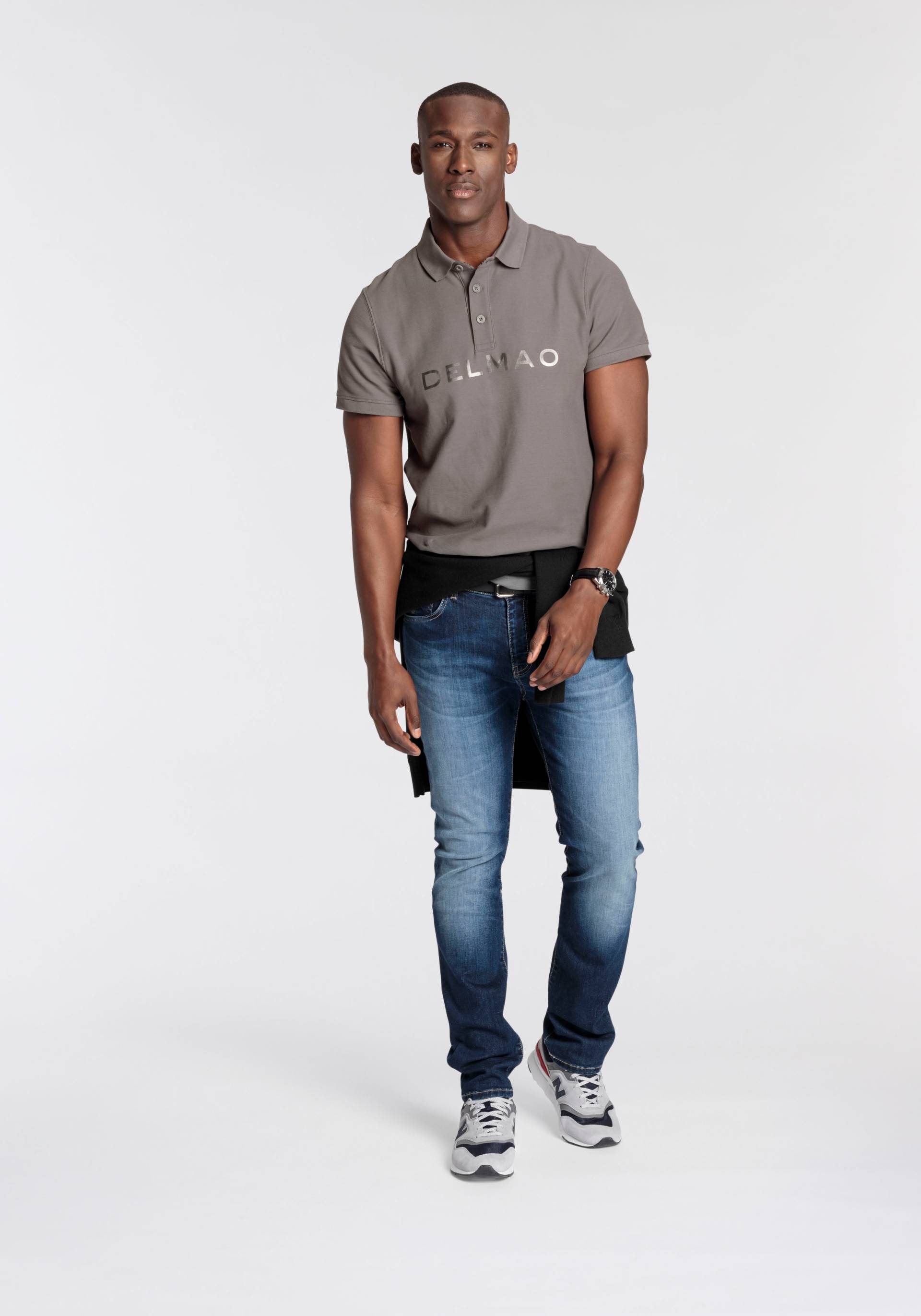 DELMAO Poloshirt, mit Print von DELMAO