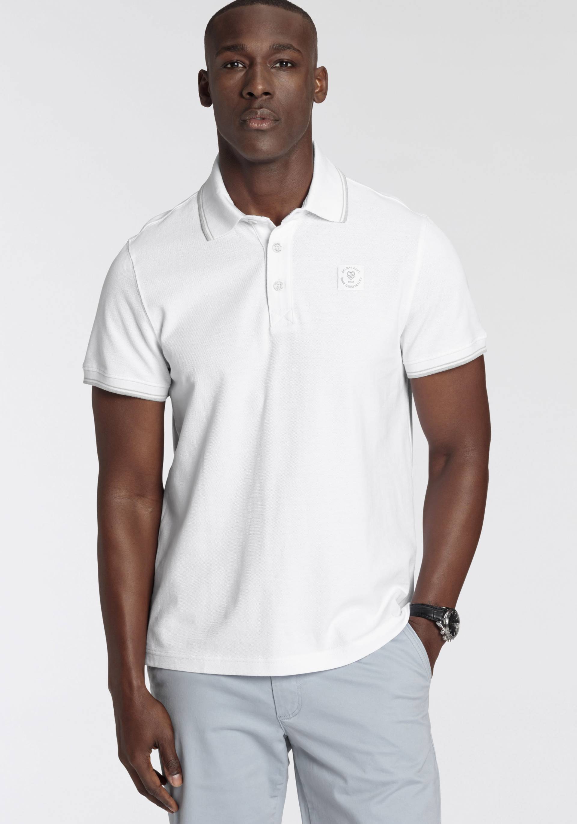 DELMAO Poloshirt, mit modischem Brustlabel - NEUE MARKE! von DELMAO