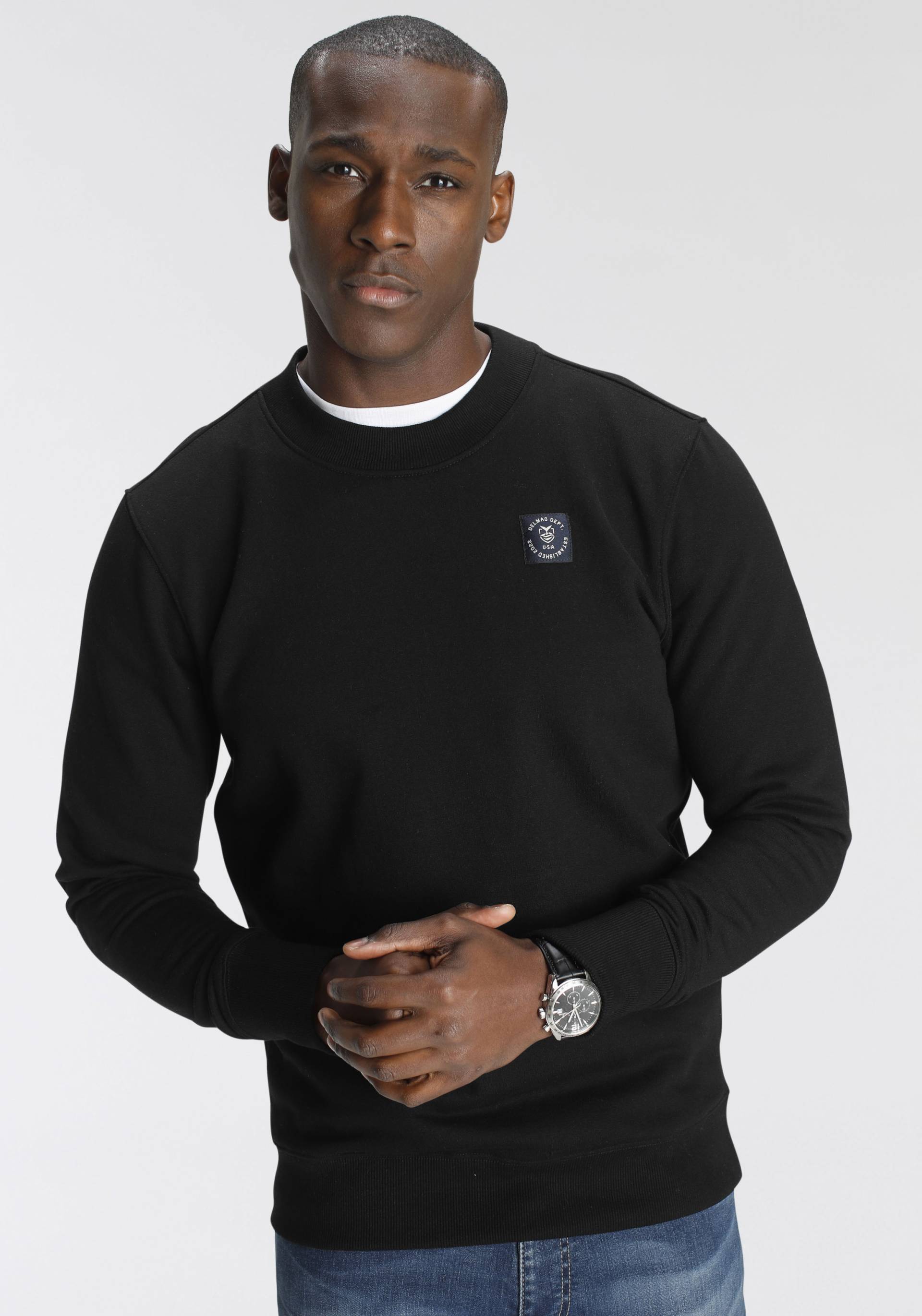 DELMAO Sweatshirt, Langarm, Regular Fit, unifarben, Basic-Stil DELMAO Sweatshirt, Langarm, Regular Fit, unifarben, Basic-Stil von DELMAO
