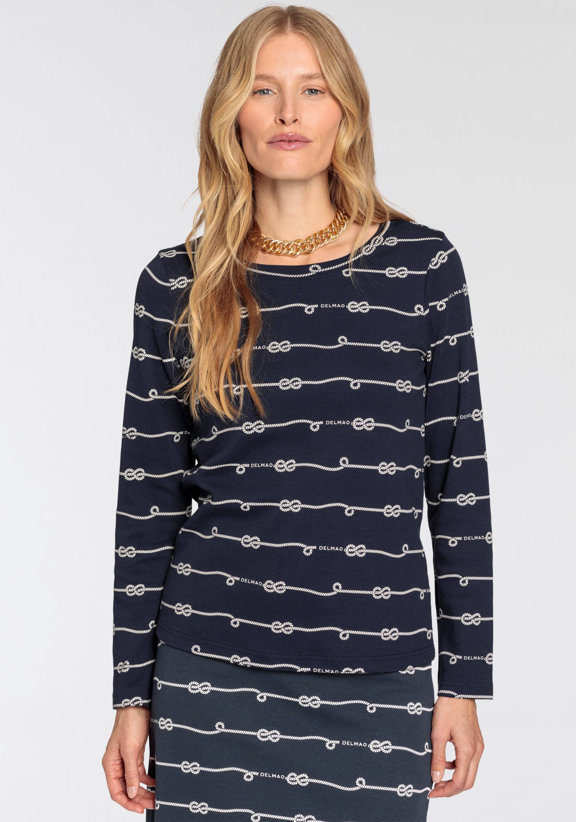 DELMAO Sweatshirt, mit maritimen Druck von DELMAO