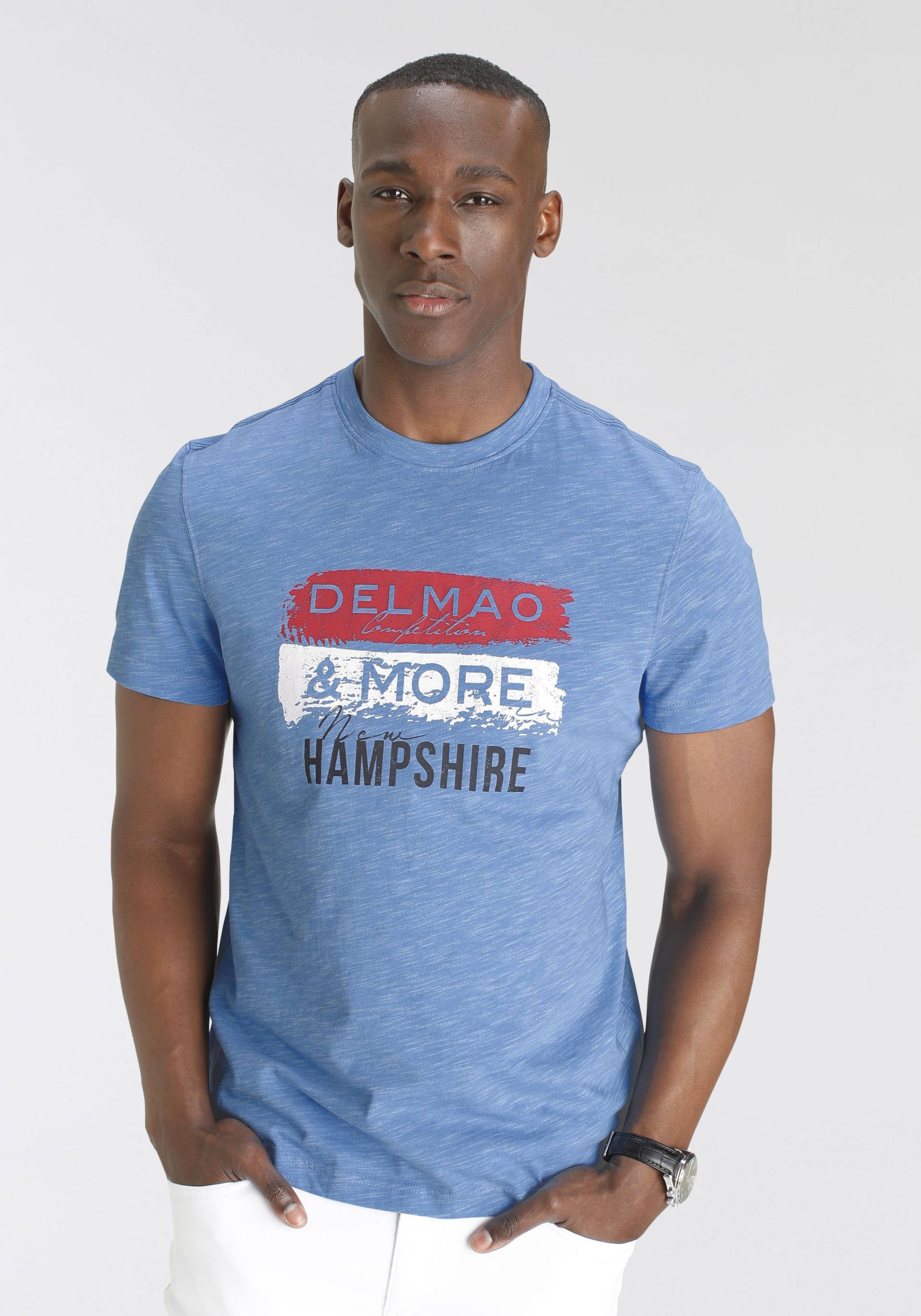 DELMAO T-Shirt, Kurzarm, bedruckt, Rundhals, aus Baumwolle und Polyester DELMAO T-Shirt, Kurzarm, bedruckt, Rundhals, aus Baumwolle und Polyester von DELMAO