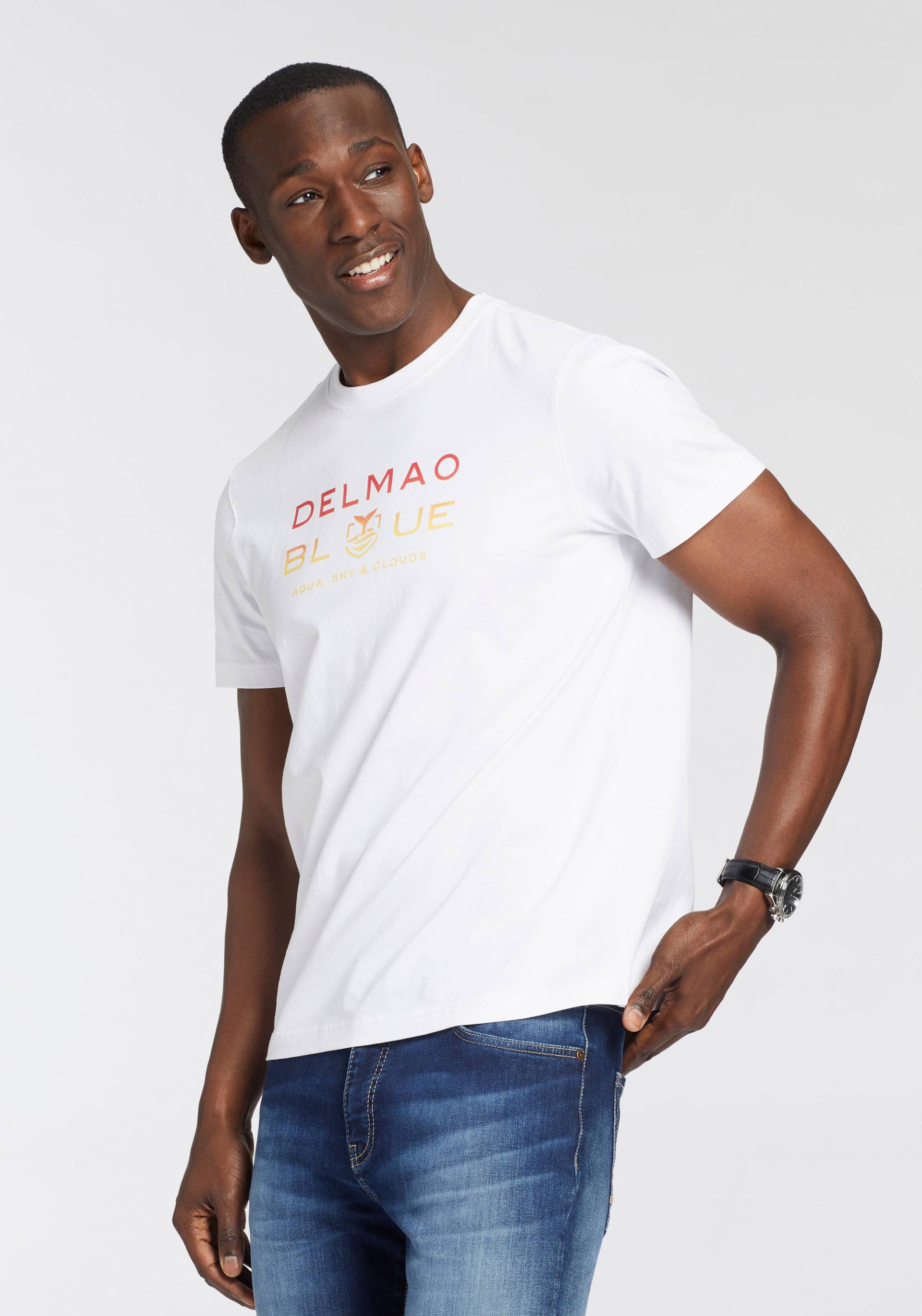 DELMAO T-Shirt, Kurzarm, bedruckt, Rundhals, aus 100% Baumwolle von DELMAO