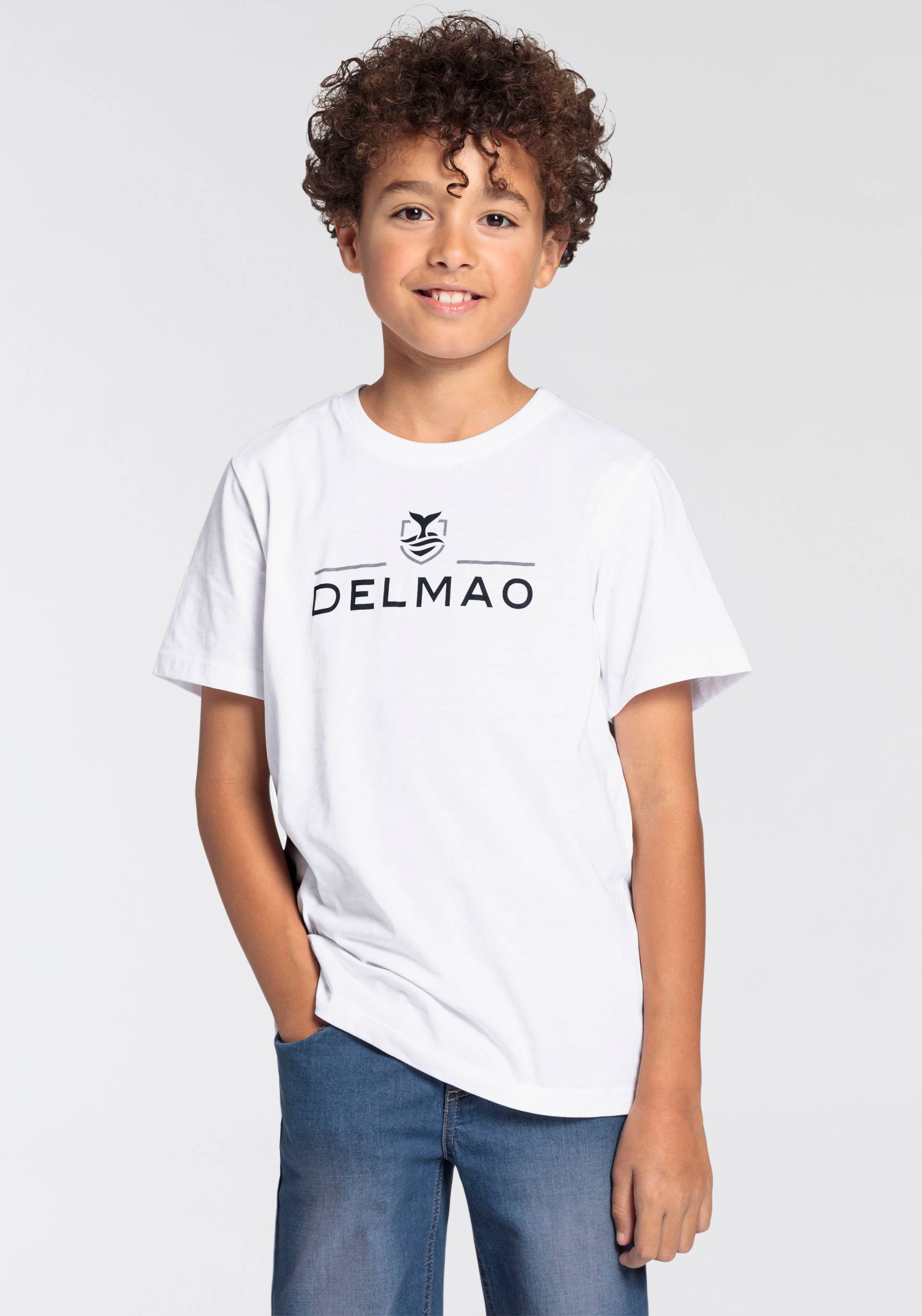 DELMAO T-Shirt »für Jungen«, Kurzarm, Basic-Design, Rundhalsausschnitt von DELMAO