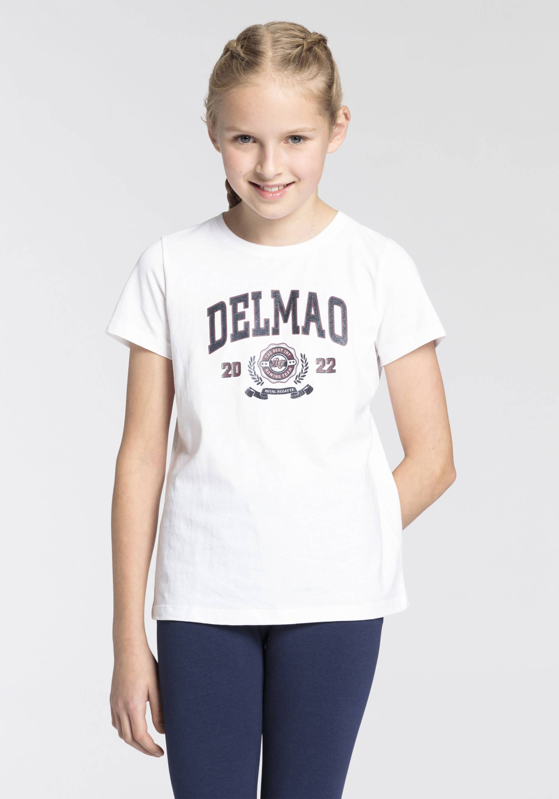 DELMAO T-Shirt »für Mädchen«, mit grossem Delmao-Glitzer-Print von DELMAO