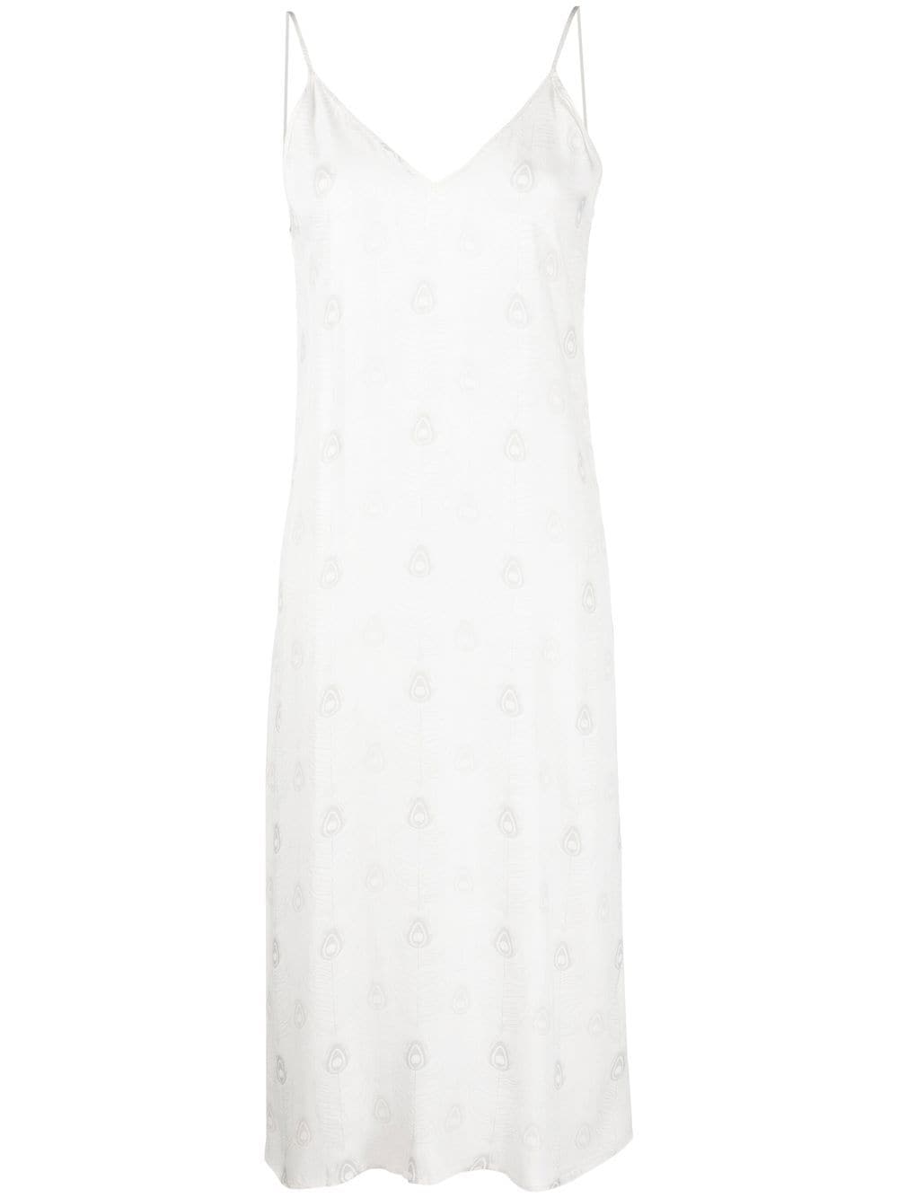 DEPENDANCE Sharon printed slip dress - White von DEPENDANCE