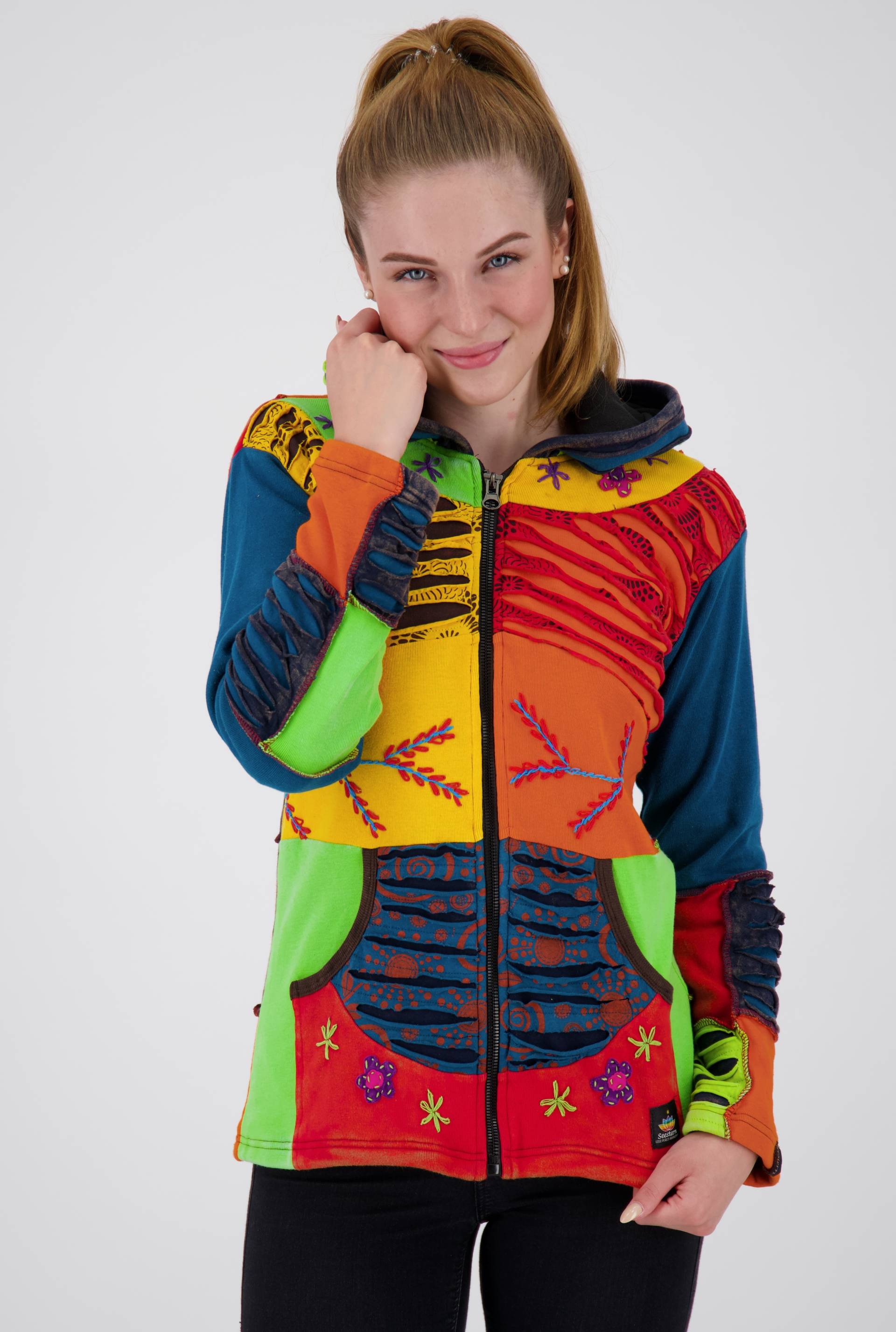 DEPROC Active Fleecejacke »Patchwork Multicolor NUNAVUT II NEW FLOWER POWER« von DEPROC Active