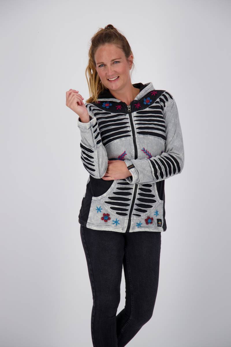 DEPROC Active Fleecejacke »Patchwork NUNAVUT LIGHT GRAY & NEW FLOWER POWER« von DEPROC Active